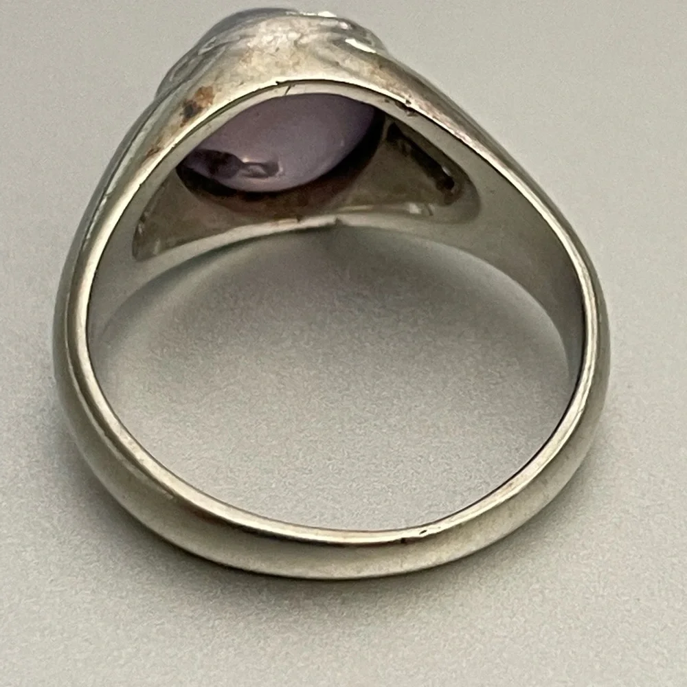 18k White Gold Star Sapphire Ring - Picture 12 of 14
